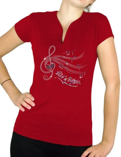 Clé de Sol Rock'n Boogie - T-shirt femme Col V